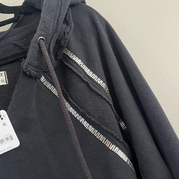 Free People In the Light Hoodie - Black Beaded XL - Picture 7 of 10